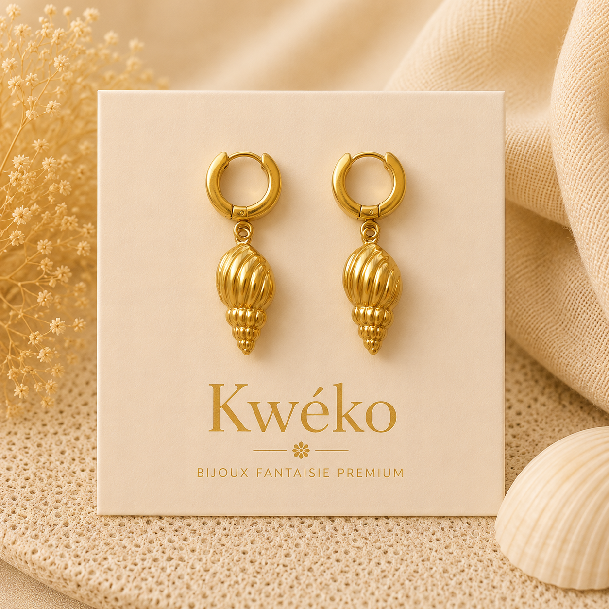 Boucles d'oreilles Coquillages d'Or