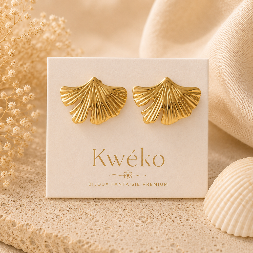 Boucles d'oreilles Éventails Tropicaux
