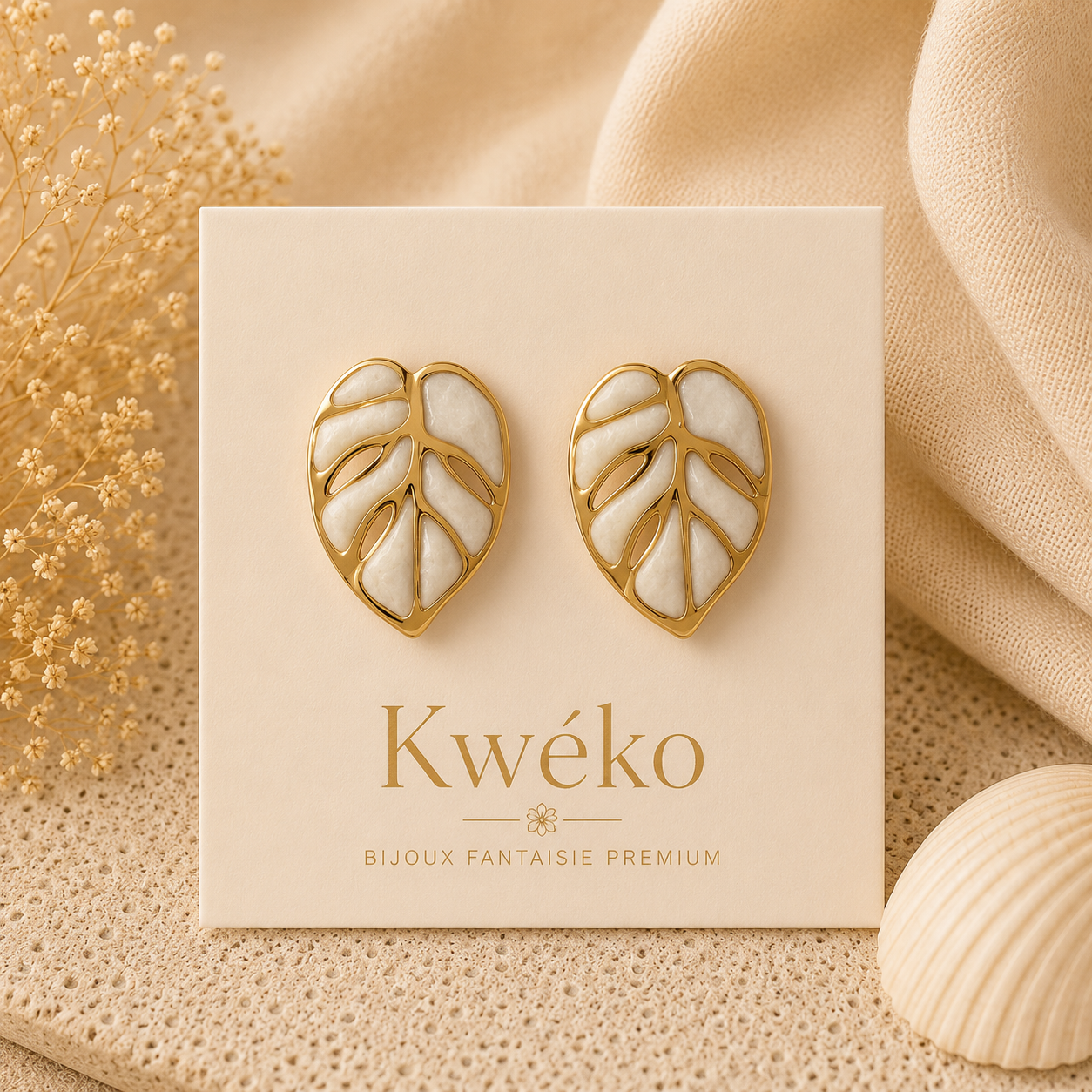 Boucles d'oreilles Feuilles du Lagon