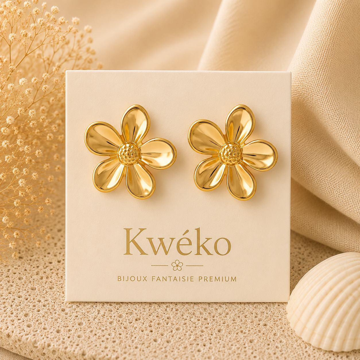 Boucles d'oreilles Fleurs de Corail