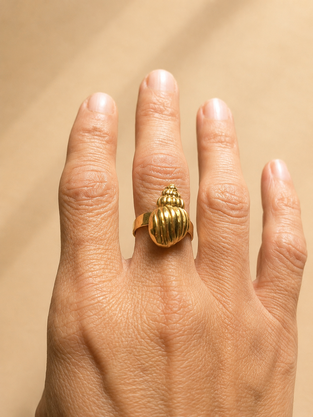 Bague Coquillage Doré
