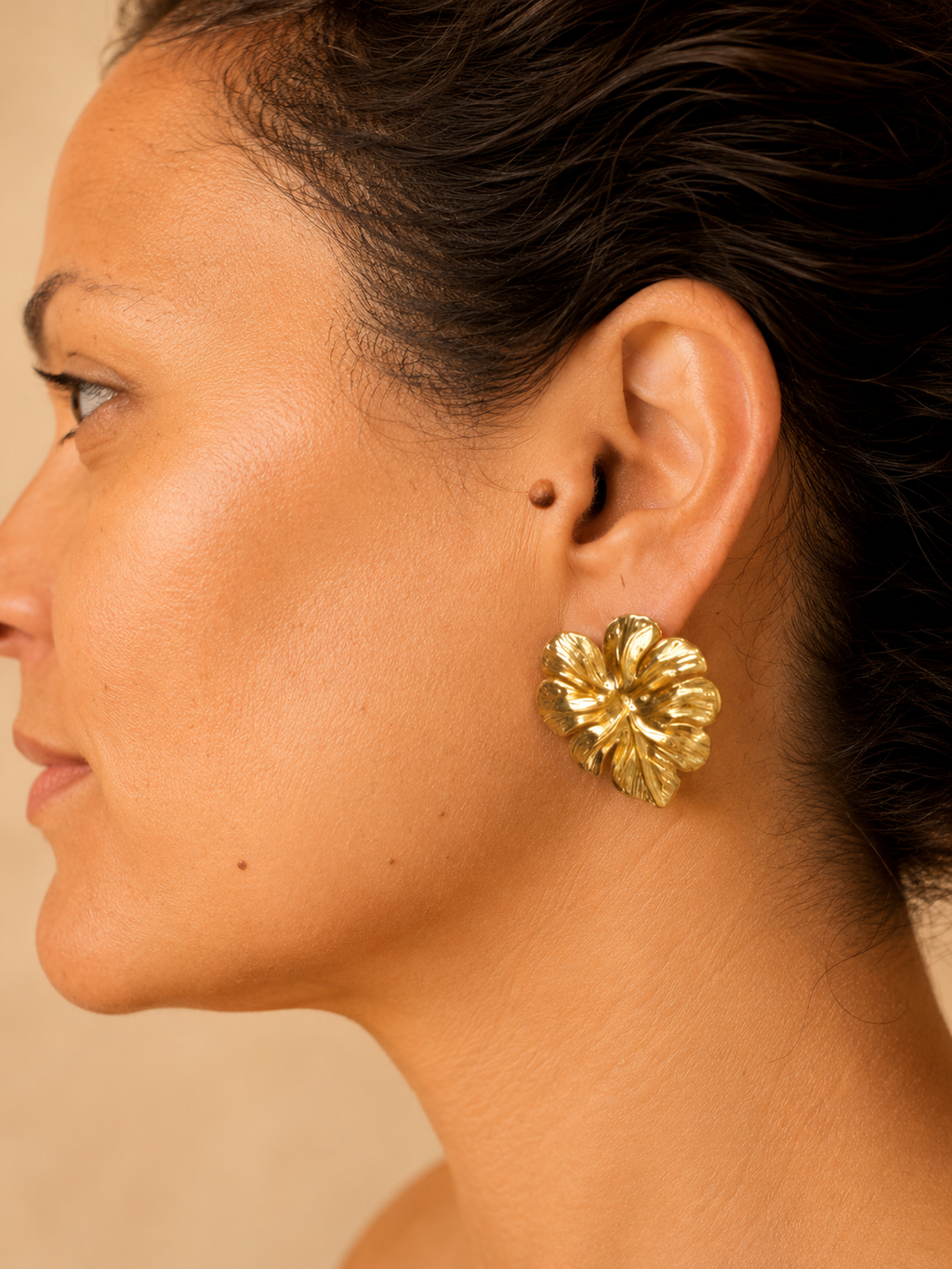 Boucles d'oreilles Monstera Dorée