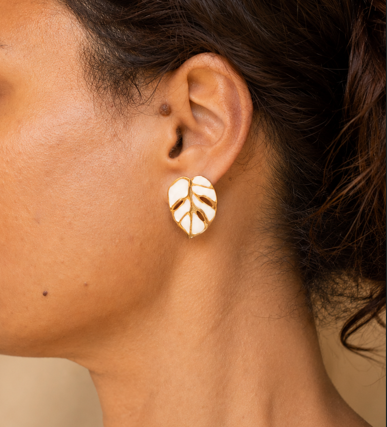Boucles d'oreilles Feuilles du Lagon